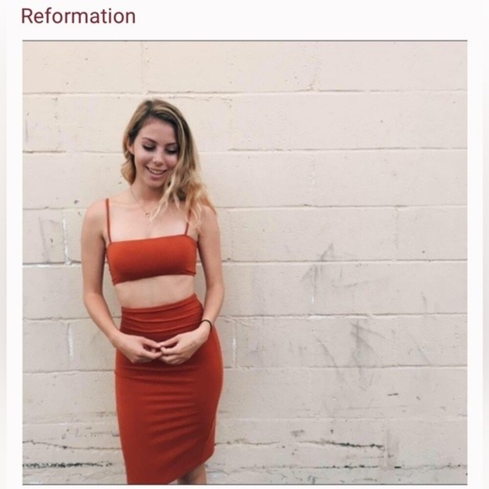 REFORMATION Rustic/Orange Size M pencil skirt